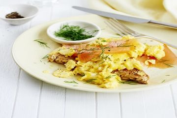 Smoked salmon and scrambled eggs