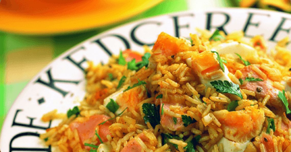 Salmon and egg kedgeree