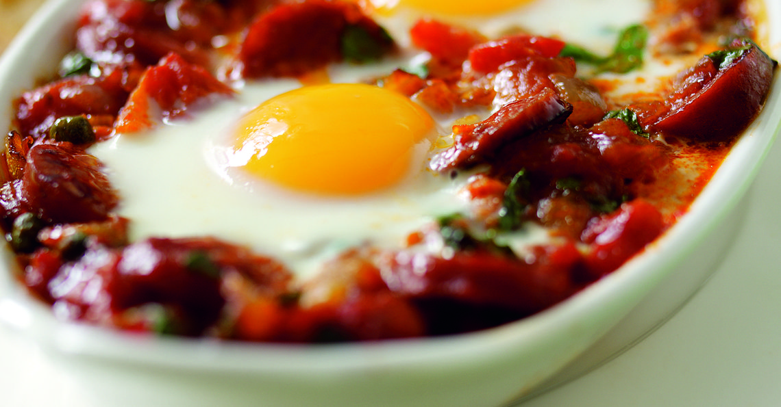 Spanish baked eggs Egg Recipes British Lion Eggs