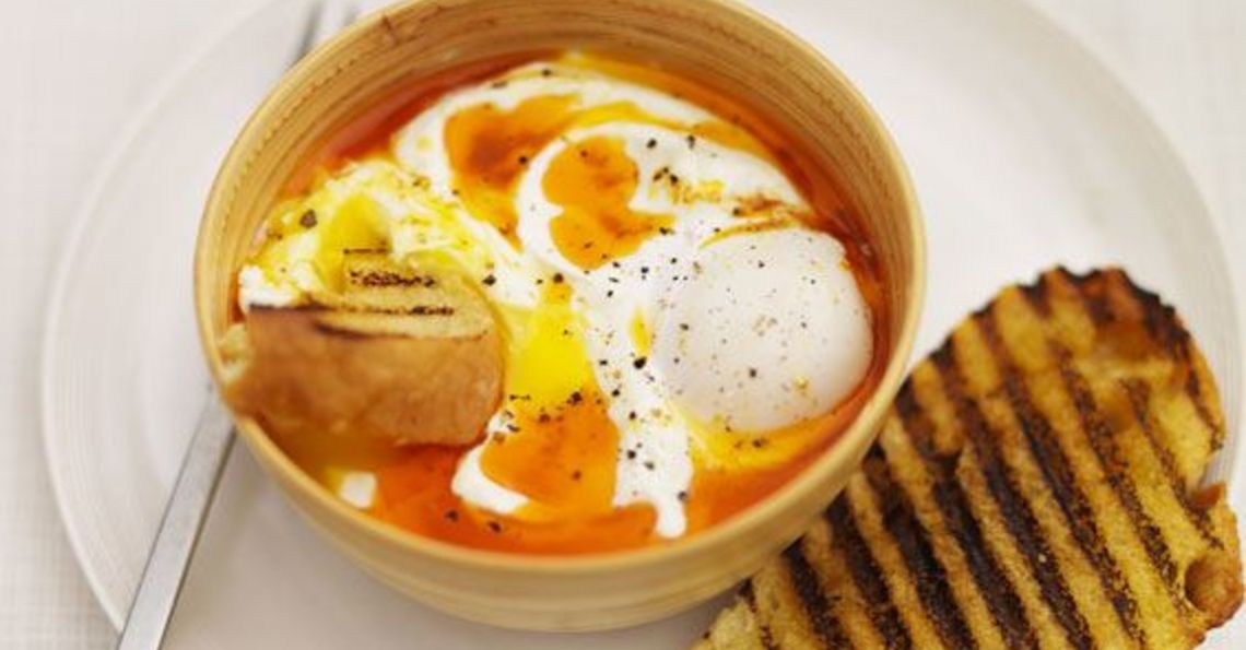 Turkish eggs with Turkish toast