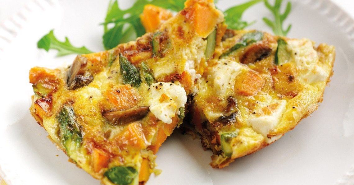 Asparagus & sweet potato frittata