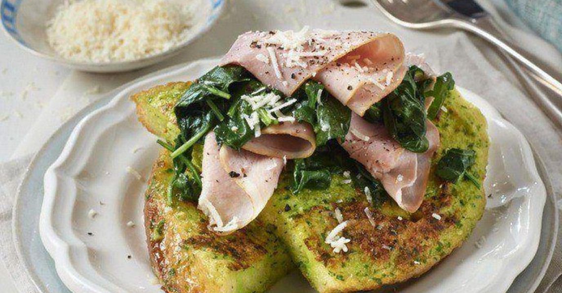 Savoury spinach & ham french toast