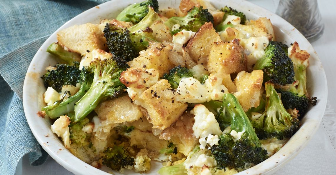 Broccoli & feta strata