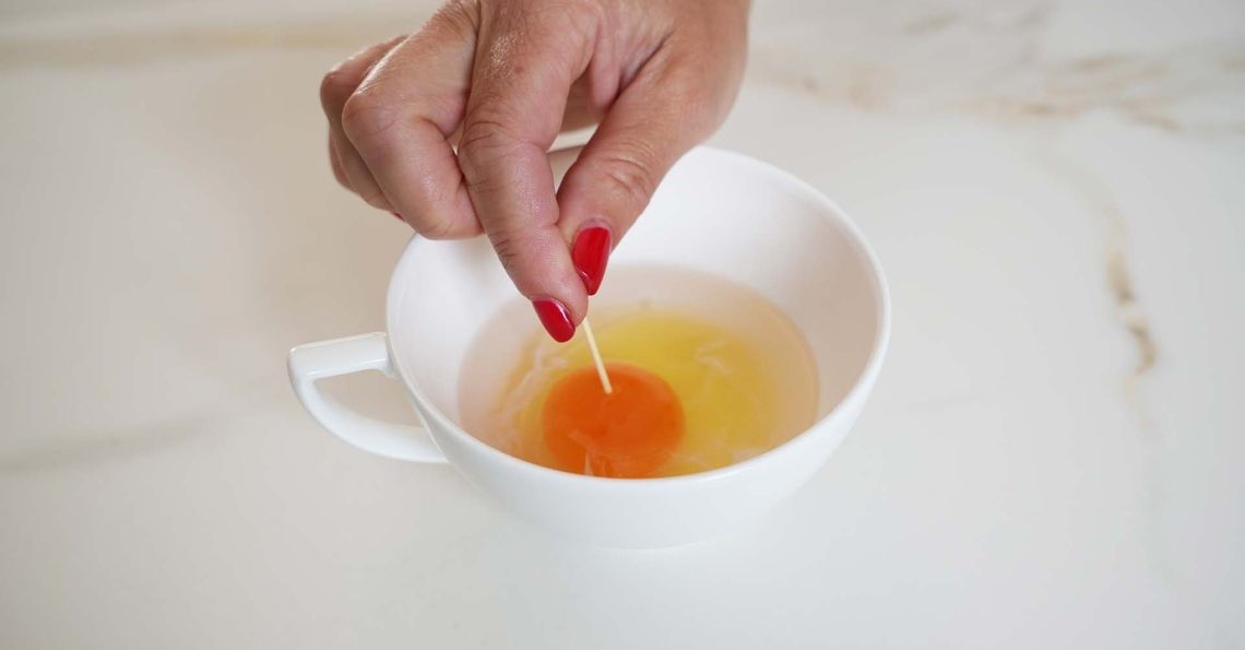 Piercing the yolk