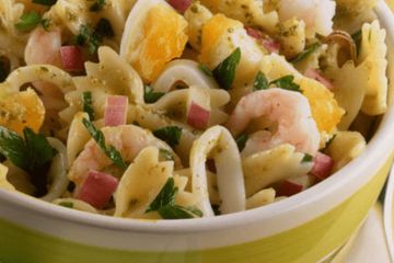 Seafood and egg pasta