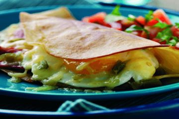 Bacon and egg quesadillas