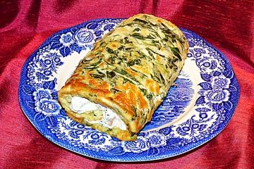 Spinach, wild mushroom and cheese roulade