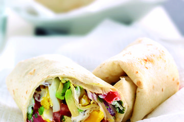 Egg and avocado tortilla wraps